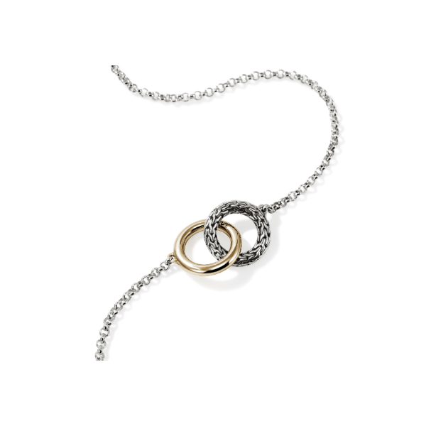 John Hardy 14KY and Sterling Silver Essentials Interlinking Necklace Image 2 Kiefer Jewelers Lutz, FL