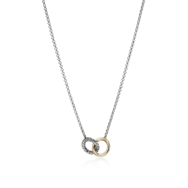 John Hardy 14KY and Sterling Silver Essentials Interlinking Necklace Kiefer Jewelers Lutz, FL