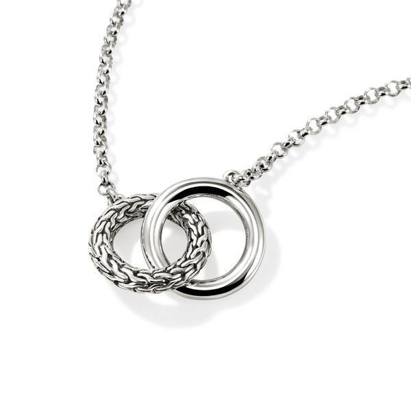 John Hardy Sterling Silver Essentials Interlinking Necklace Image 2 Kiefer Jewelers Lutz, FL