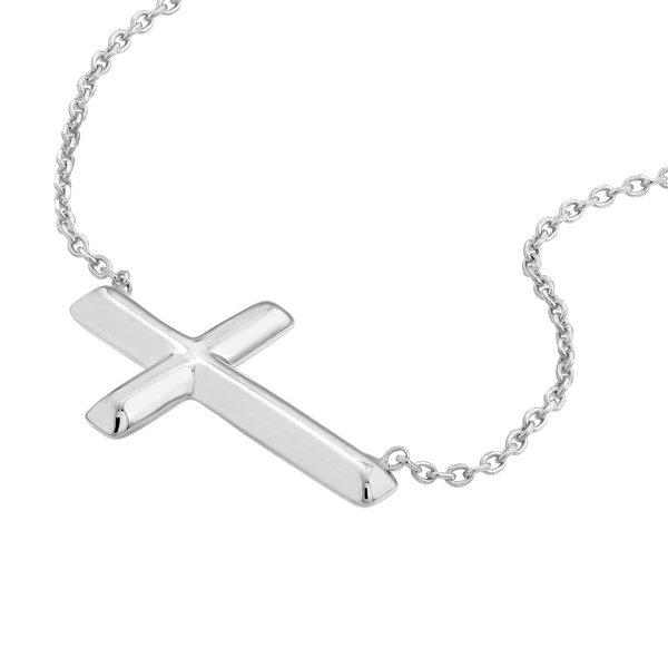 SS Small Sideways Cross Necklace Image 2 Kiefer Jewelers Lutz, FL
