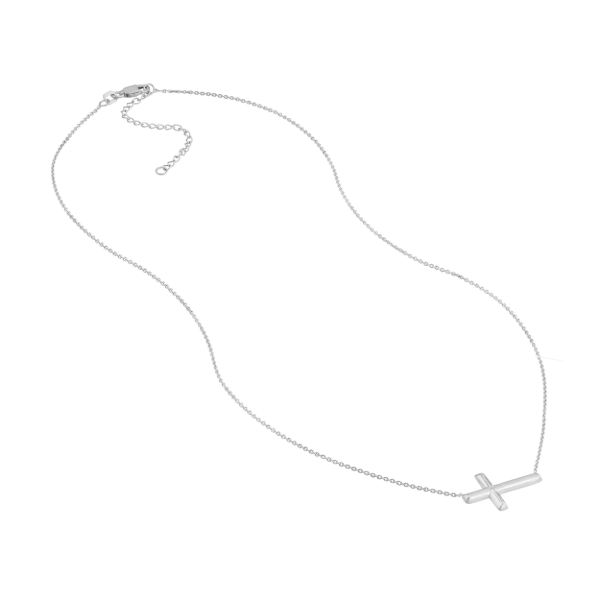 SS Small Sideways Cross Necklace Image 3 Kiefer Jewelers Lutz, FL