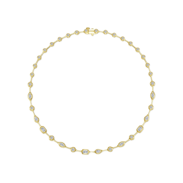 SS/GP 4.76CTW Simulated Diamond Mosaic Fancy Cut Necklace by Lafonn Image 2 Kiefer Jewelers Lutz, FL