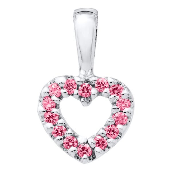Children's Pink CZ Heart Necklace Image 2 Kiefer Jewelers Lutz, FL
