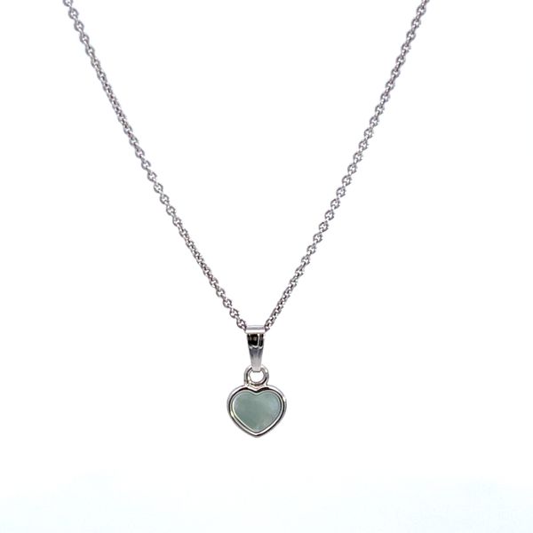 Sterling Silver Heart with Mop Stone Pendant Kiefer Jewelers Lutz, FL