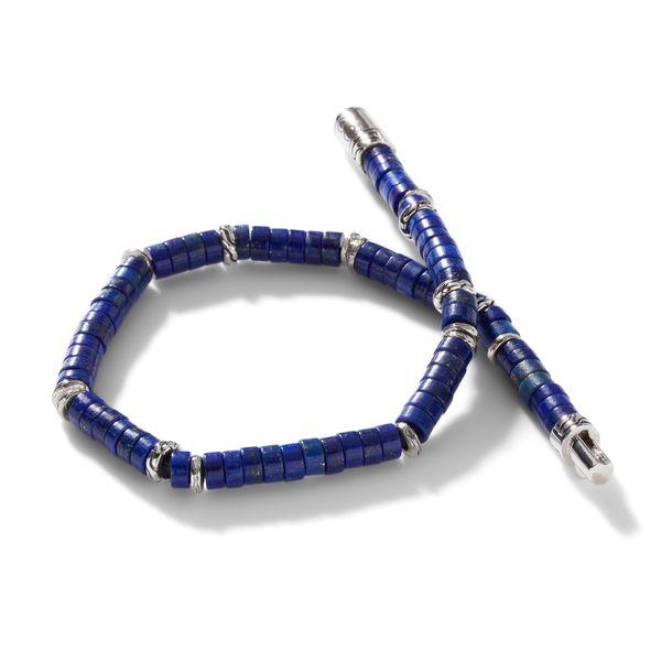 John Hardy Sterling Silver Heishi Lapis Lazuli Beads Bracelet Image 2 Kiefer Jewelers Lutz, FL