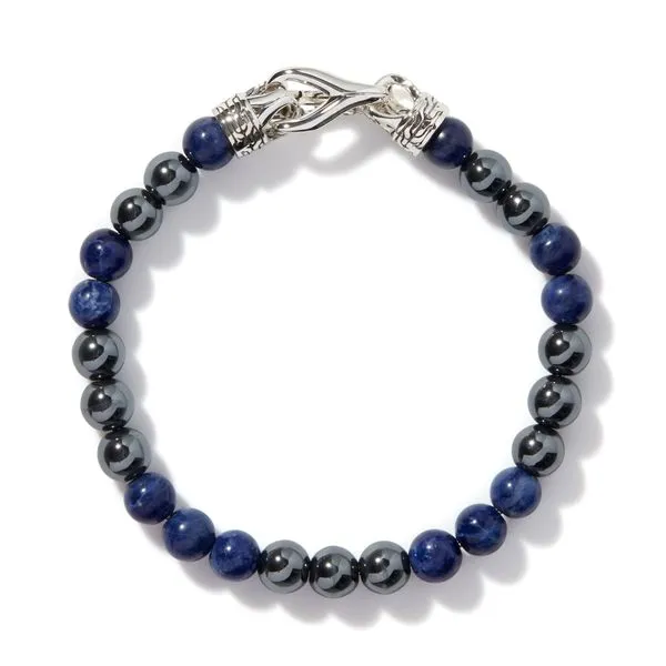 John Hardy Sterling Silver Asli Sodalite and Hematite Beads Bracelet Image 2 Kiefer Jewelers Lutz, FL