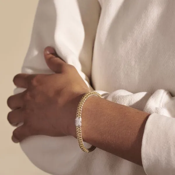 Classic Chain Gold & Silver Pave Diamond Reversible Bracelet by John Hardy Image 5 Kiefer Jewelers Lutz, FL