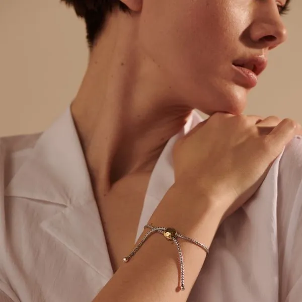 John Hardy Two-Tone Classic Chain Hammered Pull Bracelet Image 3 Kiefer Jewelers Lutz, FL