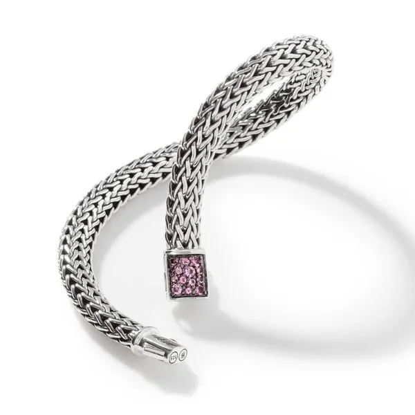 John Hardy Sterling Silver Pink Tourmaline Reversible Bracelet Image 3 Kiefer Jewelers Lutz, FL