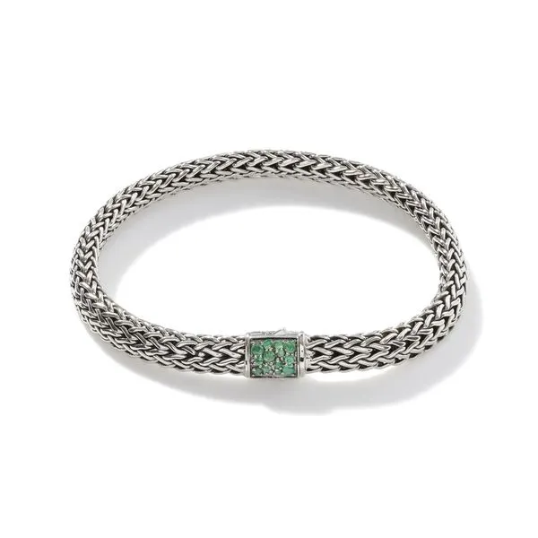 John Hardy Sterling Silver Emerald Reversible Bracelet Kiefer Jewelers Lutz, FL
