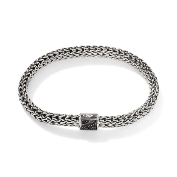 John Hardy Sterling Silver Diamond Reversible Bracelet Image 2 Kiefer Jewelers Lutz, FL