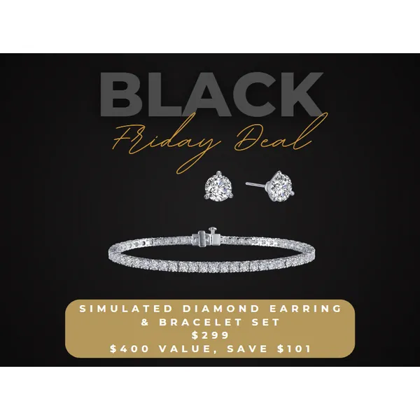 Sterling Silver & Simulated Diamond Set 0014102011217 Kiefer