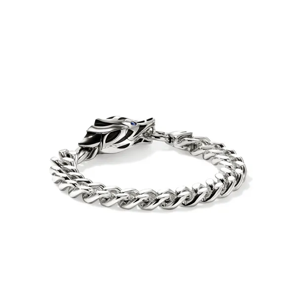 John Hardy Naga Sterling Silver Bracelet with Blue Sapphires Image 2 Kiefer Jewelers Lutz, FL