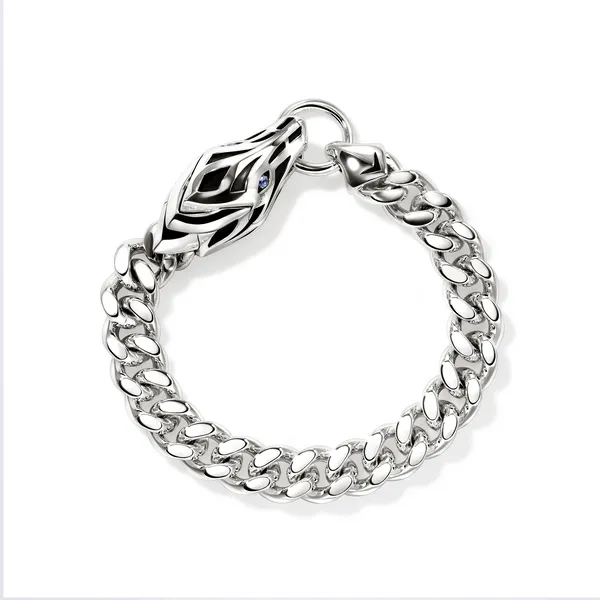 John Hardy Naga Sterling Silver Bracelet with Blue Sapphires Image 4 Kiefer Jewelers Lutz, FL