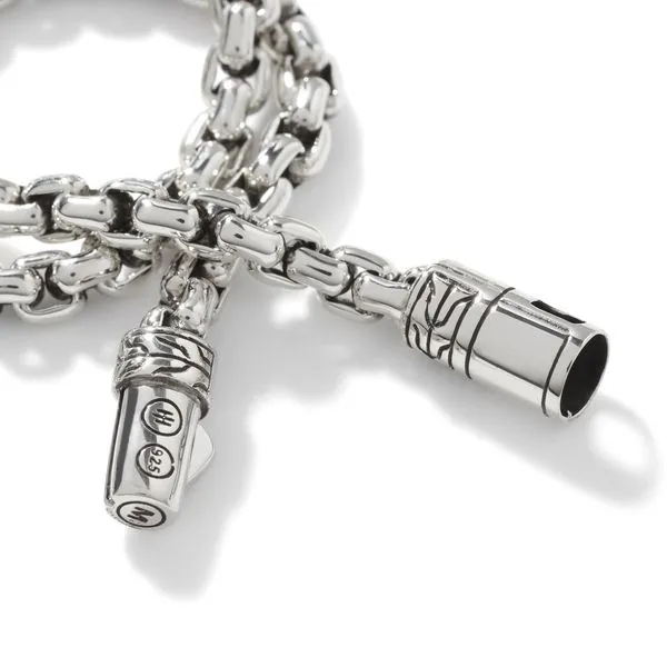 JOHN HARDY CLASSIC BOX CHAIN SILVER BRACELET 4MM SIZE LARGE Image 2 Kiefer Jewelers Lutz, FL