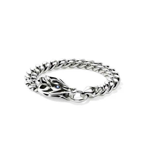 John Hardy Naga Sterling Silver Bracelet with Blue Sapphires Kiefer Jewelers Lutz, FL
