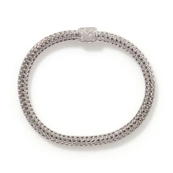 John Hardy Sterling Silver Classic Diamond Bracelet Image 3 Kiefer Jewelers Lutz, FL