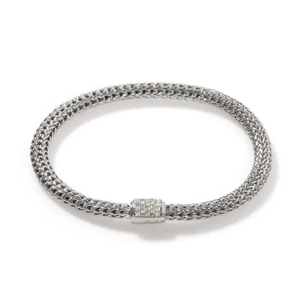John Hardy Sterling Silver Classic Diamond Bracelet Kiefer Jewelers Lutz, FL