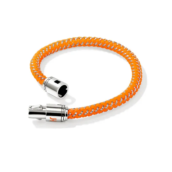 John Hardy Orange Rubber Woven Cord Bracelet Image 3 Kiefer Jewelers Lutz, FL