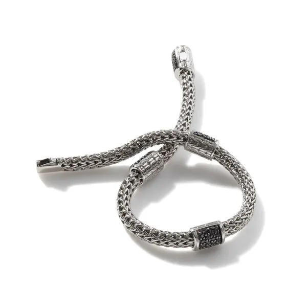 John Hardy Sterling Silver Classic Black Sapphire 4 Station Bracelet Image 2 Kiefer Jewelers Lutz, FL