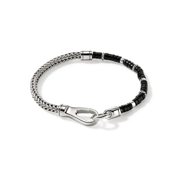 John Hardy Heishi Chain Bracelet in Treated Black Onyx Kiefer Jewelers Lutz, FL