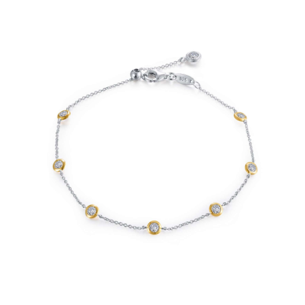 SS/GP 7 Symbols of Joy Station Simulated Diamond Bracelet Kiefer Jewelers Lutz, FL