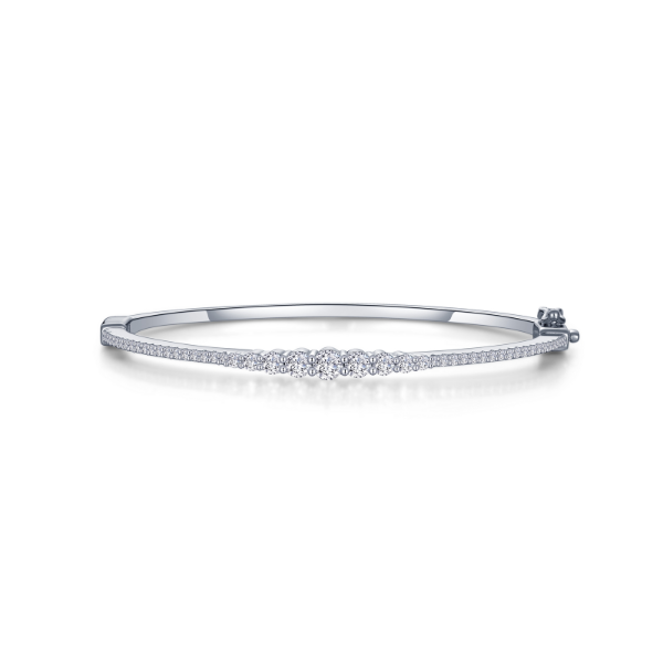 SS and Simulated Diamond Graduated Bangle Bracelet Kiefer Jewelers Lutz, FL