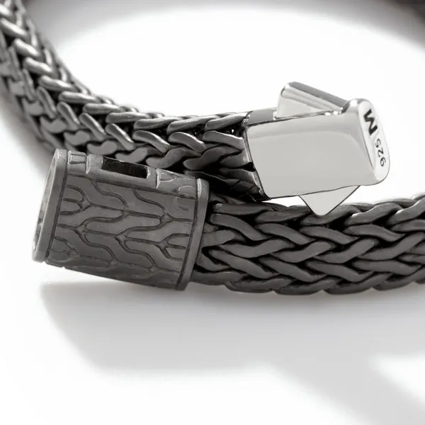 John Hardy SS and Matte Black Rhodium Flat Chain Bracelet Image 2 Kiefer Jewelers Lutz, FL