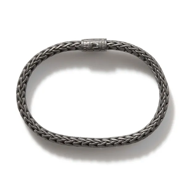 John Hardy SS and Matte Black Rhodium Flat Chain Bracelet Image 4 Kiefer Jewelers Lutz, FL