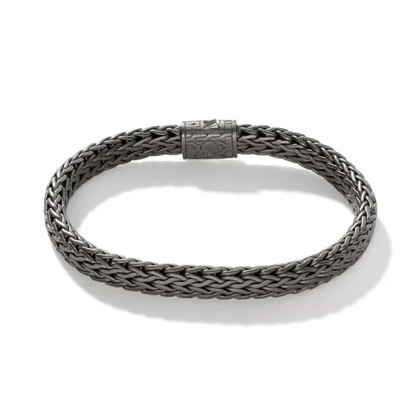 John Hardy SS and Matte Black Rhodium Flat Chain Bracelet Image 5 Kiefer Jewelers Lutz, FL