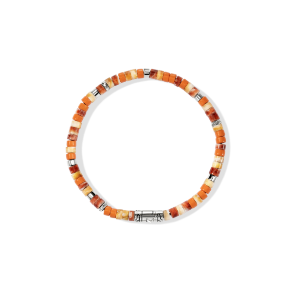 SS Heishi Orange and Red Spiny Oster Shell Bracelet by John Hardy Image 4 Kiefer Jewelers Lutz, FL