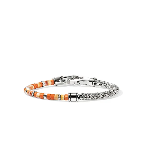 SS Heishi Orange and Red Spiny Oyster Bracelet Image 2 Kiefer Jewelers Lutz, FL