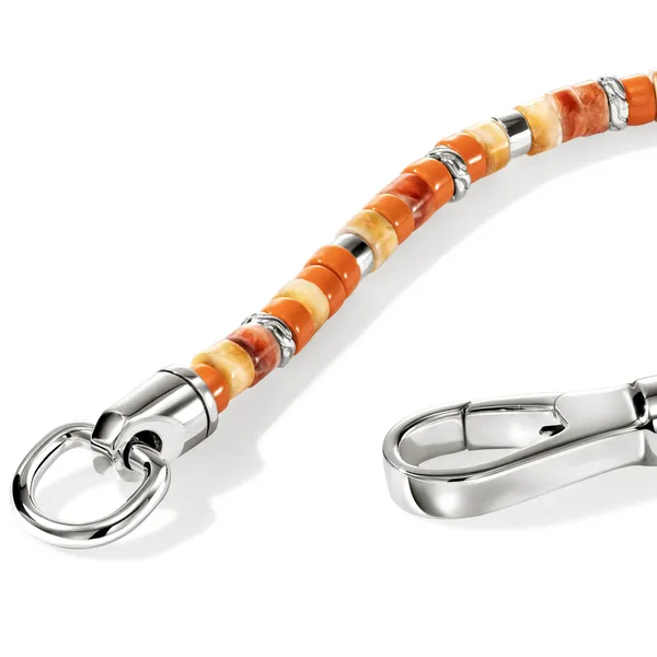 SS Heishi Orange and Red Spiny Oyster Bracelet Image 3 Kiefer Jewelers Lutz, FL