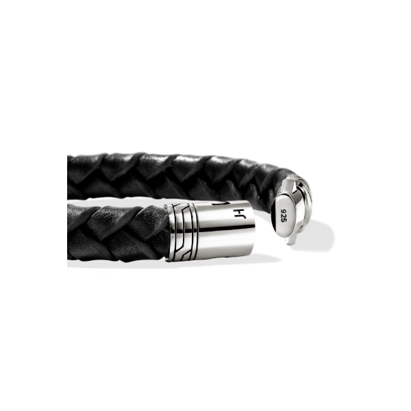 SS 10mm Braided Black Leather Bracelet by John Hardy Image 2 Kiefer Jewelers Lutz, FL