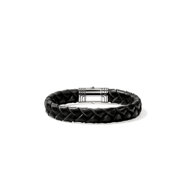 SS 10mm Braided Black Leather Bracelet by John Hardy Image 3 Kiefer Jewelers Lutz, FL
