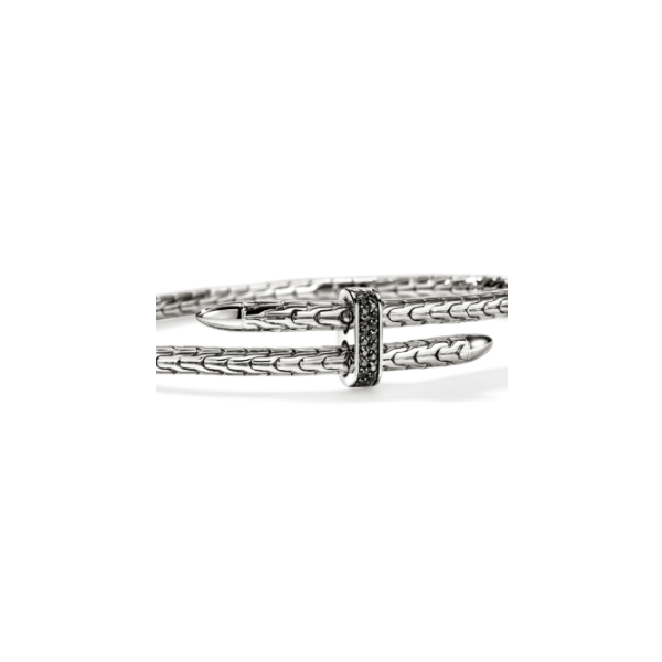 SS Spear Flex Cuff with Treated Black Sapphires by John Hardy Image 2 Kiefer Jewelers Lutz, FL