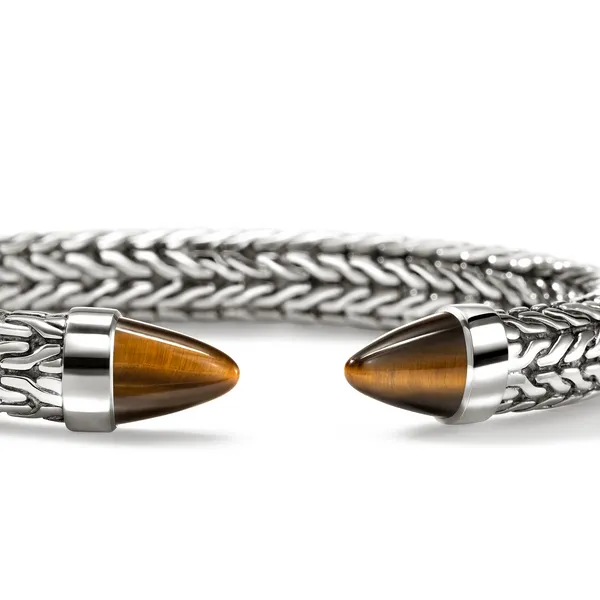 SS Spear 50 Tiger's Eye Flex Cuff by John Hardy Image 2 Kiefer Jewelers Lutz, FL
