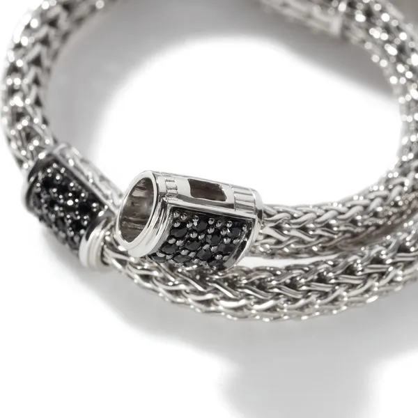 John Hardy Sterling Silver Classic Black Sapphire 4 Station Bracelet Image 3 Kiefer Jewelers Lutz, FL