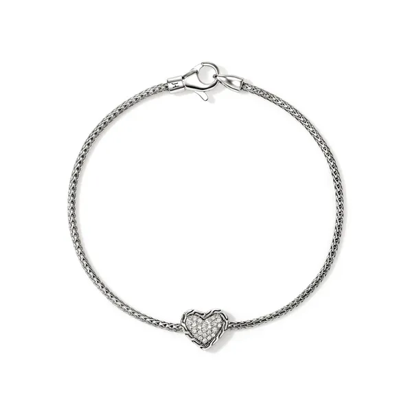Sterling Silver JH Essentials Diamond Pave Heart Bracelet by John Hardy Kiefer Jewelers Lutz, FL