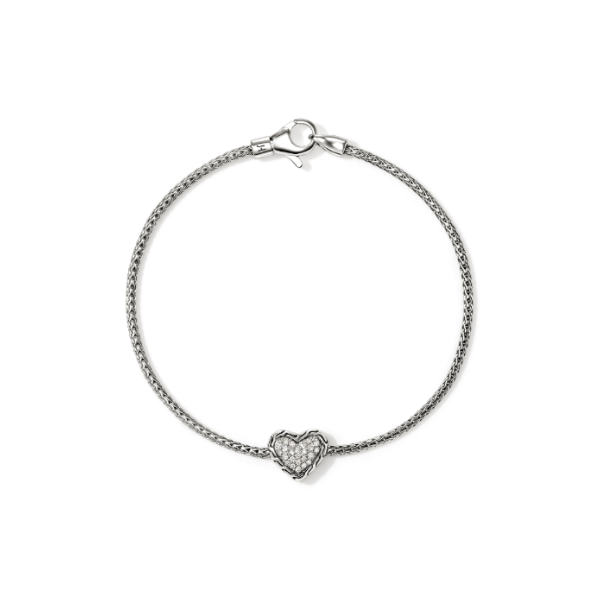 Sterling Silver JH Essentials Diamond Pave Heart Bracelet by John Hardy Kiefer Jewelers Lutz, FL