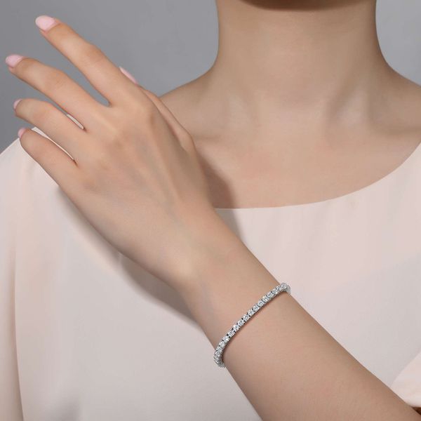 Sterling Silver Simulated Diamond Tennis Bracelet Image 2 Kiefer Jewelers Lutz, FL