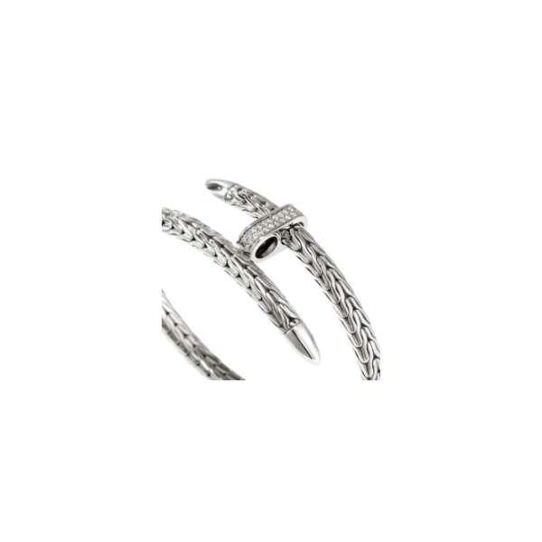 John Hardy SS and Diamond Pave Spear Flex Cuff Image 2 Kiefer Jewelers Lutz, FL