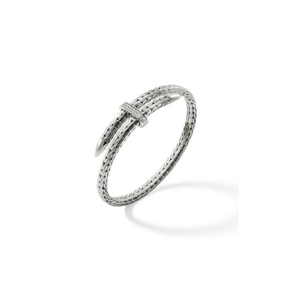 John Hardy SS and Diamond Pave Spear Flex Cuff Image 3 Kiefer Jewelers Lutz, FL