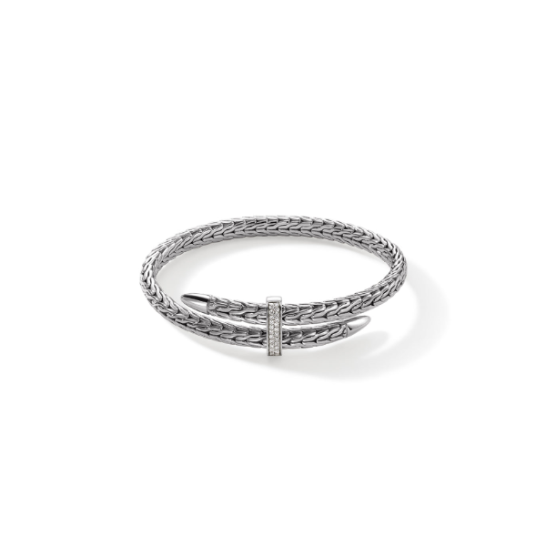 John Hardy SS and Diamond Pave Spear Flex Cuff Kiefer Jewelers Lutz, FL