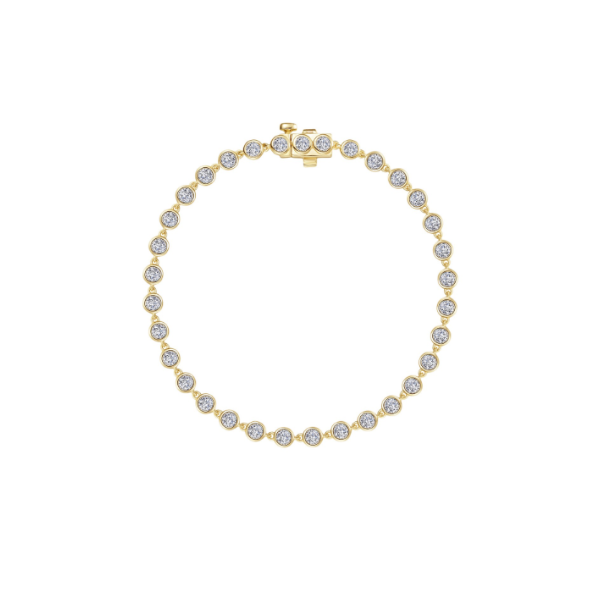 SS/GP 3.3CTW Simulated Diamond Bezel Set Tennis Bracelet by Lafonn Kiefer Jewelers Lutz, FL