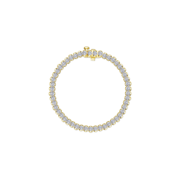 SS/GP 5.5CTW Simulated Diamond Half Bezel Set Tennis Bracelet by Lafonn Kiefer Jewelers Lutz, FL
