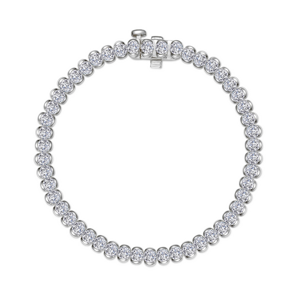 SS 5.5CTW Simulated Diamond Half Bezel Set Tennis Bracelet by Lafonn Kiefer Jewelers Lutz, FL
