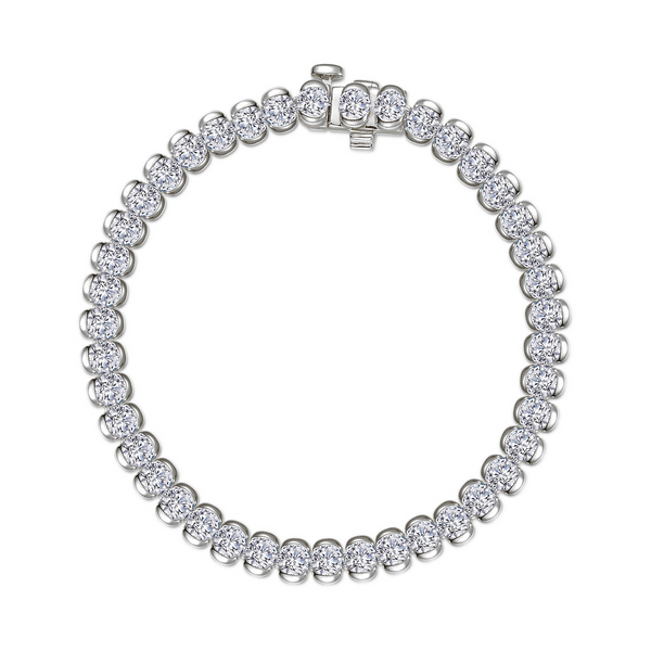 SS 7.5CTW Simulated Diamond Half Bezel Set Tennis Bracelet by Lafonn Kiefer Jewelers Lutz, FL