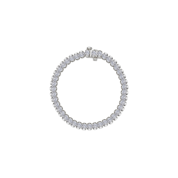 SS 7.5CTW Simulated Diamond Half Bezel Set Tennis Bracelet by Lafonn Kiefer Jewelers Lutz, FL