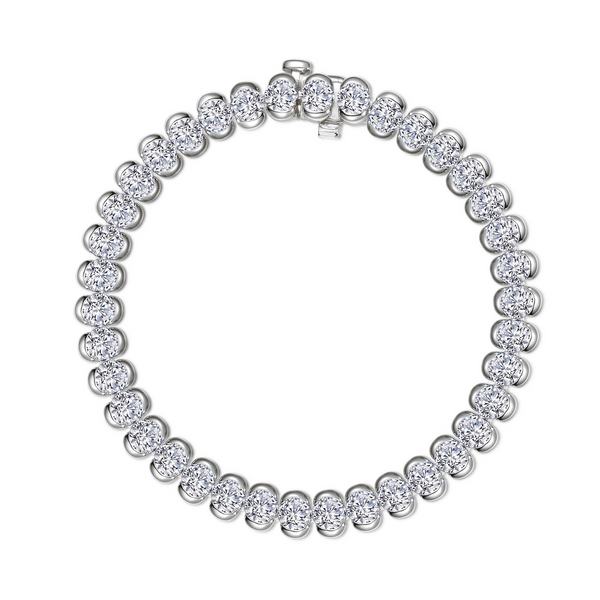 SS 9.5CTW Simulated Diamond Half Bezel Set Tennis Bracelet by Lafonn Kiefer Jewelers Lutz, FL